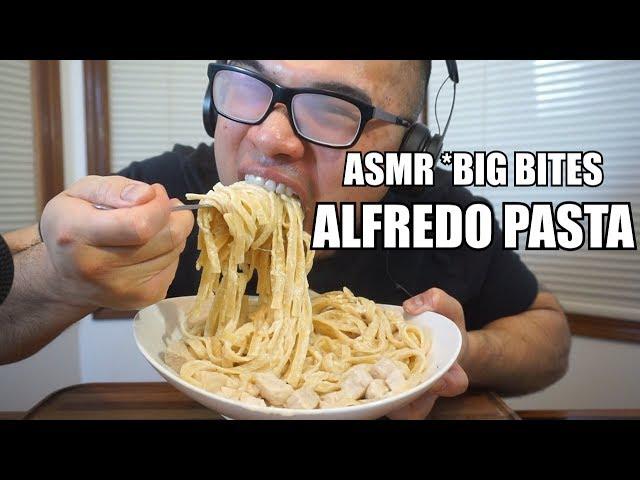 ASMR *BIG BITES* -  ALFREDO PASTA