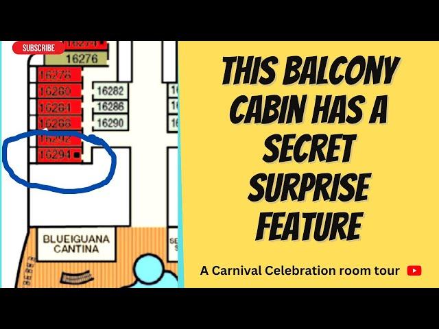 CARNIVAL CELEBRATION BALCONY CABIN WITH SECRET SPECIAL FEATURE. Ideal for families with small kids!!