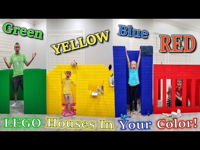 Last to Leave GIANT LEGO HOUSES in Our Color Wins!!