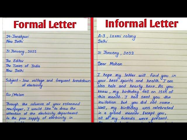 Letter writing || How to write letter- Formal Letter and Informal Letter in english