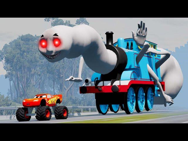 Live Epic battle between Lightning McQueen Eater Giant Bot VS Thomas.exe |BeamNG.Drive