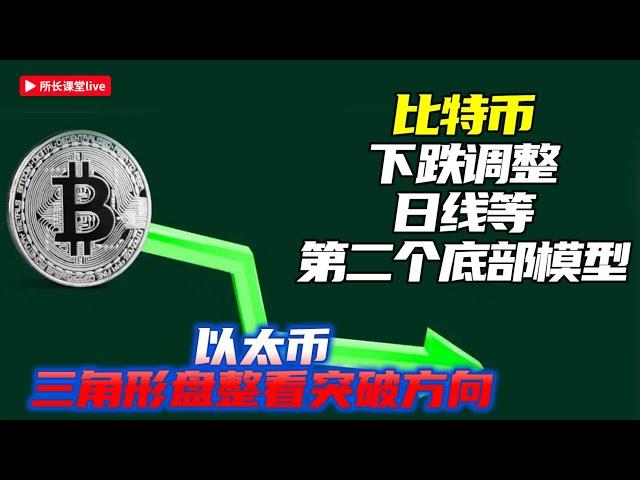 比特幣99500過不去向下調整 | 比特幣關注下跌趨勢線突破 | 以太幣橫盤等三角形變盤 |