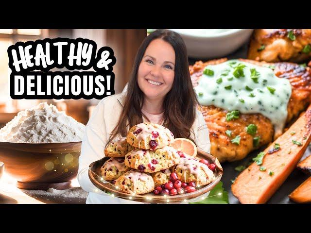 EASY Healthy SHEET PAN Dinner & Cranberry Orange Scones | Kitchen Vlog!