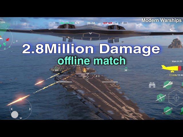 Modern Warships: 2.8Million Damage gameplay.. offline match.