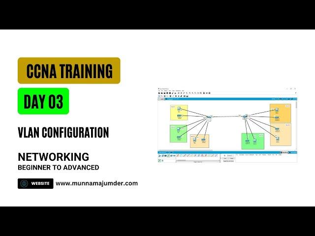 VLAN Configuration Commands Using CISCO Packet Tracer | CCNA Course DAY 3 | CCNA 200-301