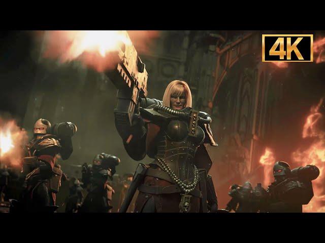 Battle Sister Saves Ultramarine From Necron Army Scene WARHAMMER 40K Cinematic