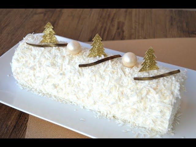 Bûche de Noël Noix de coco et Mangue