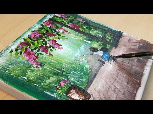 Rainy Day Painting ️ Acrylic Painting For Beginners / Step by Step / Painting Tutorial #336