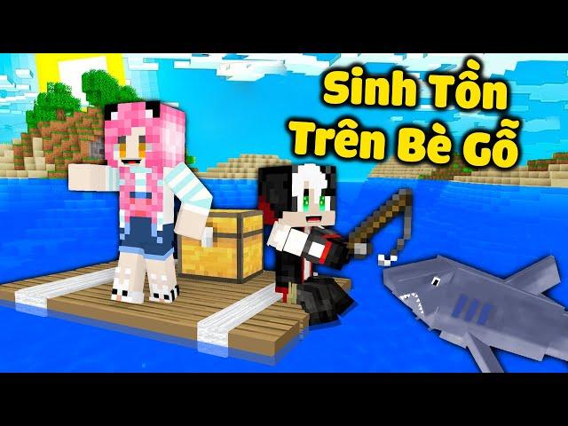 REDHOOD THỬ THÁCH 24H SINH TỒN TRÊN CHIẾC BÈ GỖ GIỮA BIỂN TRONG MINECRAFT*1 NGÀY MỀU SỐNG TRÊN BIỂN