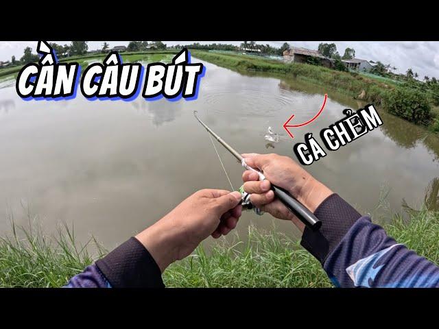 Câu lure bằng cần câu bút 1m4 dính quá trời cá chẻm | Pen Fishing Rod