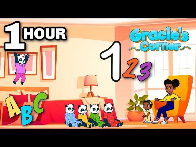 Five Little Pandas + More Learning Songs | Gracie’s Corner | Kids Songs + Nursery Rhymes