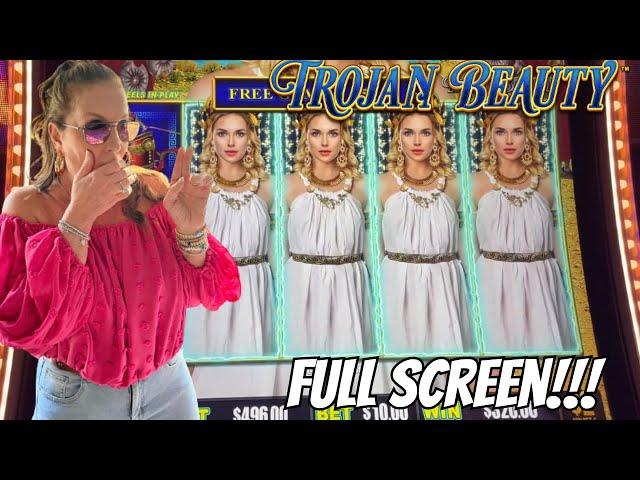 FULL SCREEN on Dollar Storm TROJAN BEAUTY! High Limit Slots at Delaware Park Casino