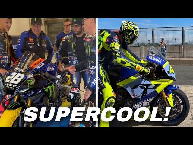 Valentino Rossi is Back on Track Riding Yamaha R1 with MotoGP and WorldSBK Riders in Silverstone