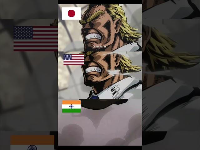 All Might’s “I AM HERE” Indian Hindi dub 