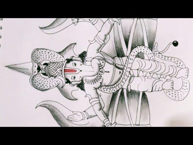 How to draw a beautiful pencil shading sketch of lord Ganesha with an interesting theme/Ganpati