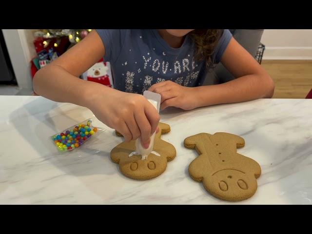 Kids Size Baking How to Make DIY Gingerbread man Cookies with Celine Toy Surprise!!!