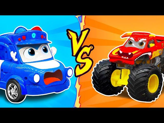 Police Car VS Monster Truck | Police Cars Chase And Action Packed Rescue | Dinky TV