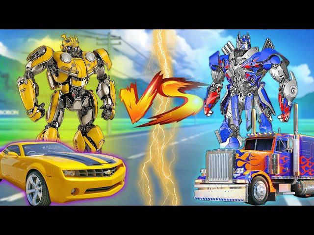 GIANT OPTIMUS PRIME vs GIANT BUMBLEBEE in BeamNG.drive