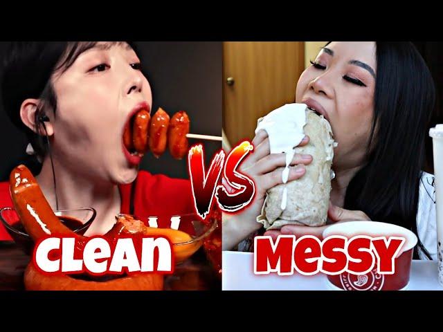 CLEAN VS MESSY MUKBANG ( BIG BITES ) 