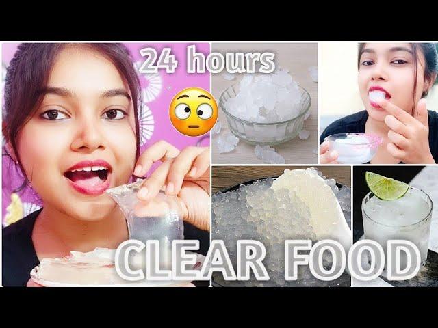 I Ate Only Clear Food for 24 hours Challenge!!  Stay with Ishani 