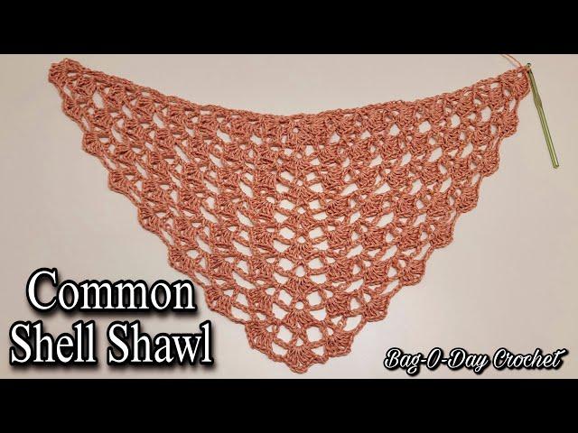 EASY Crochet Shawl Tutorial / Common Shell Stitch Shawl