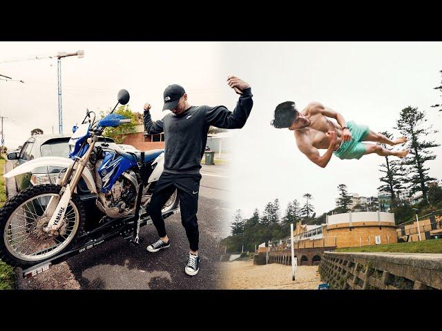 He Bought His DREAM BIKE + Crazy FLIPS At The BEACH!