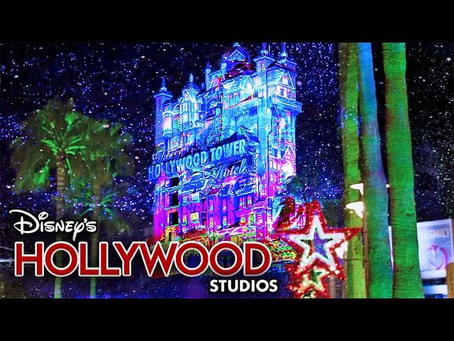 Disney's Hollywood Studios Christmas 2024 - Evening Holiday Walkthrough at Walt Disney World [4K]