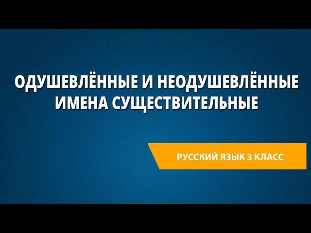 Одушевлённые и неодушевлённые имена существительные