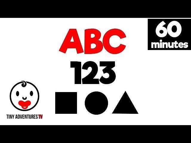 Baby Sensory - Black White Red Animation - 60 Minutes of Alphabet, Numbers & Shapes