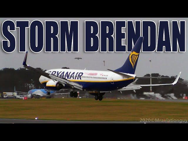 Difficult Landings & Takeoffs during STORM BRENDAN | Direct CROSSWIND at Bristol Airport