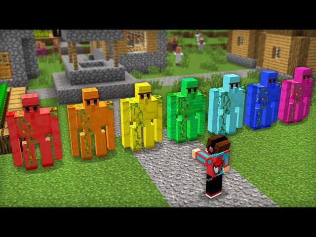ЭТИ РАДУЖНЫЕ ГОЛЕМЫ ЗАЩИЩАЮТ МОЮ ДЕРЕВНЮ ЖИТЕЛЕЙ В МАЙНКРАФТ | Компот Minecraft