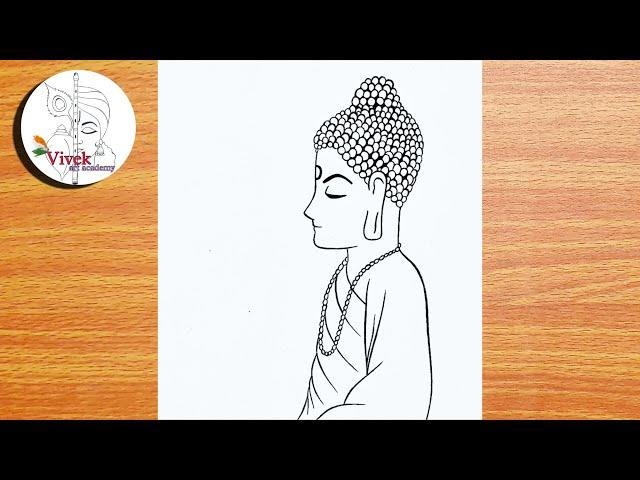 Buddha Sketch Step by Step | How to Draw Buddha Easy and Beautiful | Easy Drawing