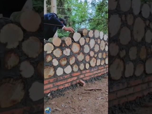 [임업기술] 통나무를 활용한 벽면  wood log wall