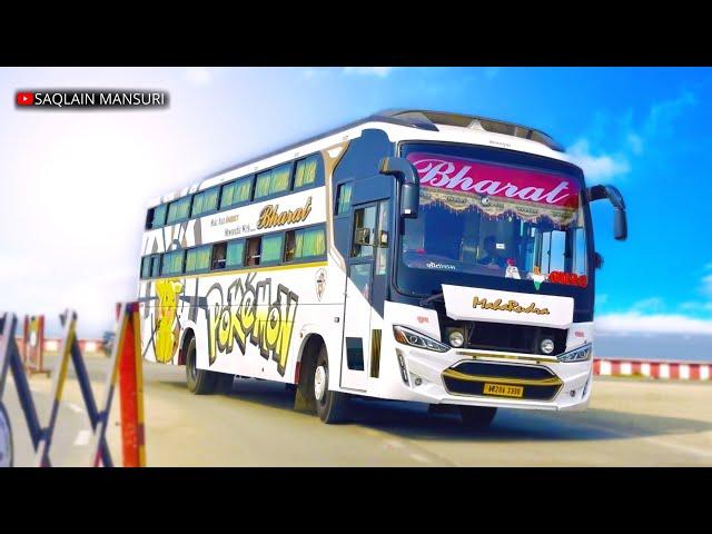 Pokemon Bus Bharat Travels || Ashok Leyland BS-6  Gujarat Bus