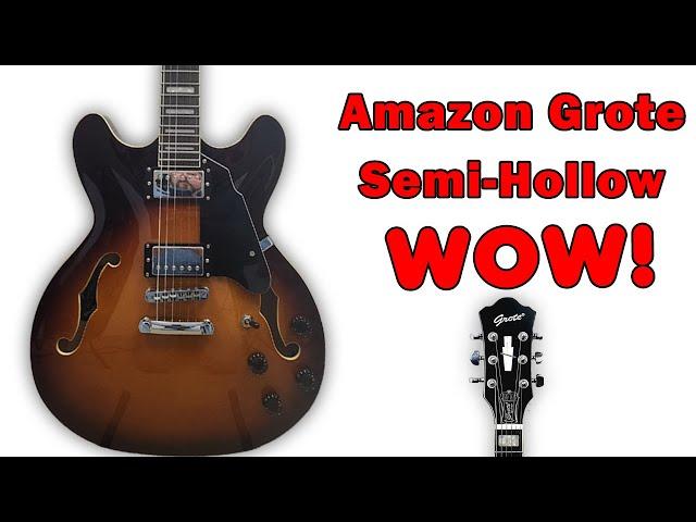 Another surprising Amazon Semi-Hollow? Better than Epiphone? Grote Budget Guitar demo. ES335 hunter