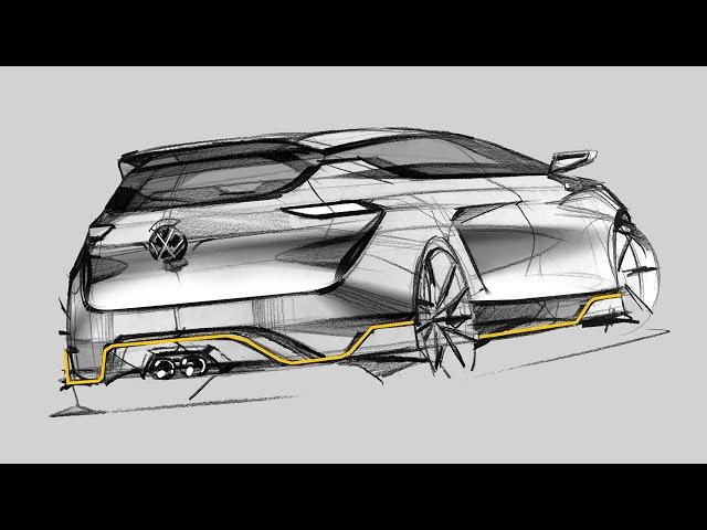 CAR Design Sketch Glof GTI