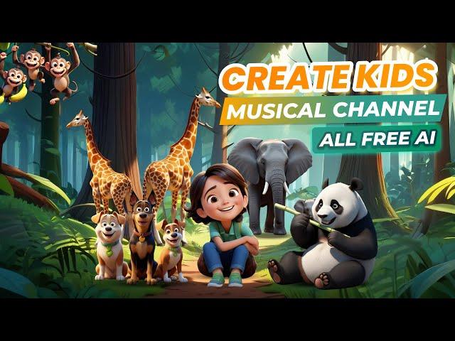 How to Make Ai Music Cartoon Animation for Kids - Faceless YouTube Channel Free AI