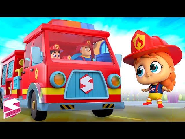 Gros camion de pompiers rouge | Comptines bébé | Dessins animés | Kids Tv Française | Préscolaires