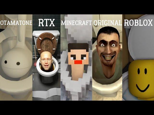 Skibidi Toilet - ORIGINAL vs ROBLOX vs OTAMATONE vs RTX vs MINECRAFT (ALL EPISODES) skibidi bop bop