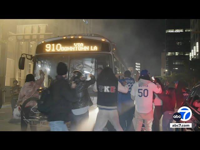 Violence, looting breaks out across LA after Dodgers' win