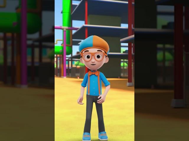 Blippi Becomes a Crane Operator!  Learn Construction Vehicles! #constructionforkids #blippi #shorts