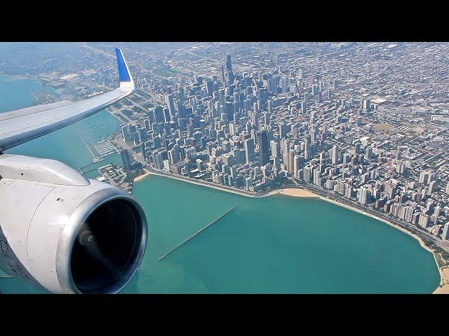 United Airlines B757-300 Arrival at Chicago O’Hare | Approach over City w/ Views