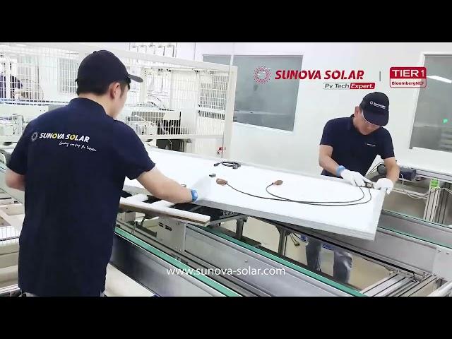 Watch how Sunova Solar produces its Tier 1 solar modules