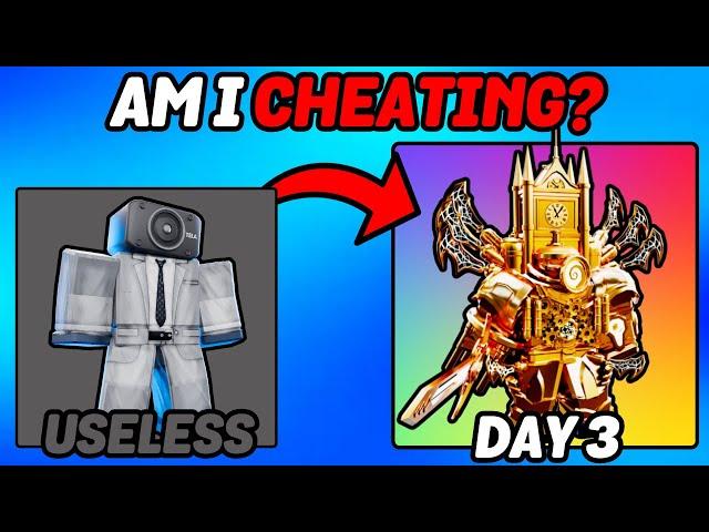 BASIC To UPGRADED TITAN CLOCKMAN Day #3 (Toilet Tower Defense)