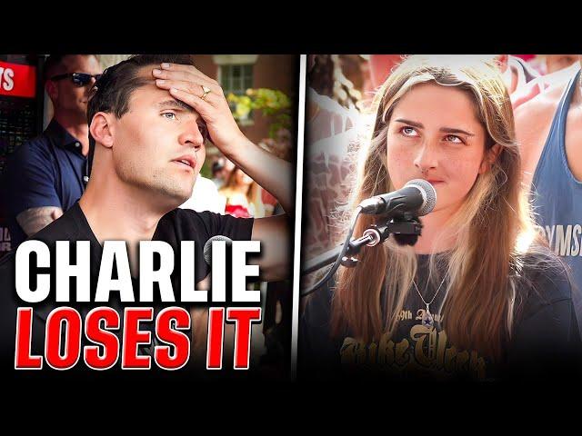 "Please Shut Up I Am Talking" Girl Gets Triggered by Charlie Kirk