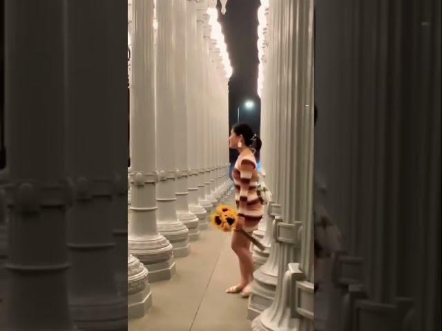 viral travel transition video nyc new york city to la los angeles usa travel lacma urban lights