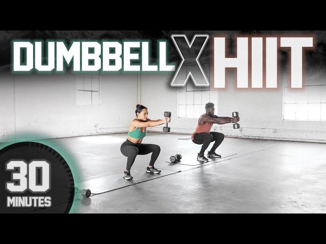 30 Minute FULL BODY Dumbbell HIIT Workout [NO JUMPING/ ADVANCED]