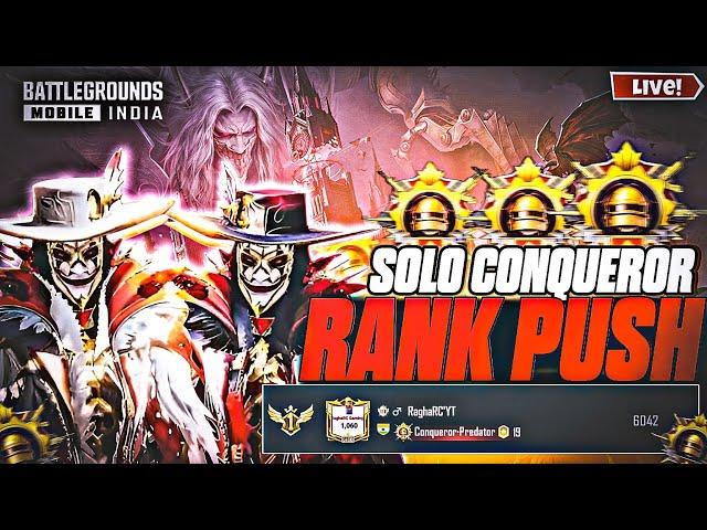 DAY 10 SOLO CONQUEROR LIVE RANK PUSH  Vampire Mode  Tips & Tricks#bgmi#live