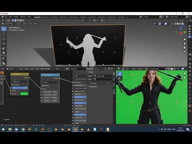 greenscreen in blender eevee shading