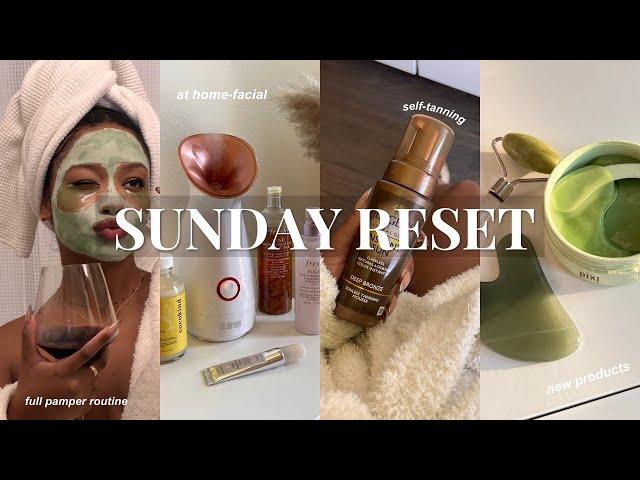 SUNDAY RESET | full body pamper routine, shopping, oral hygiene, waxing, & more